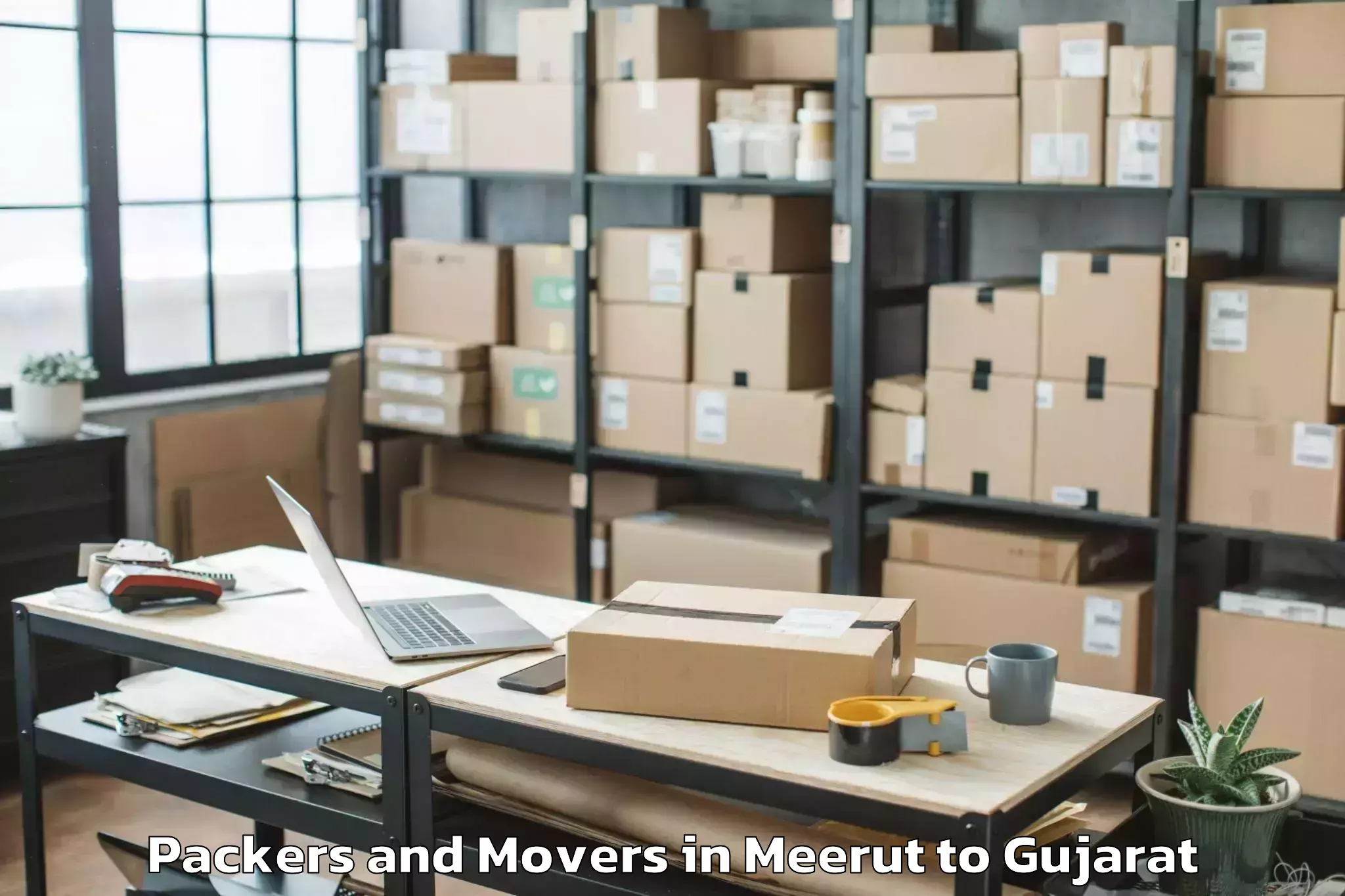 Get Meerut to Halvad Packers And Movers